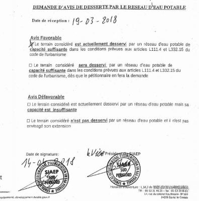 certificate durbanisme screen shot