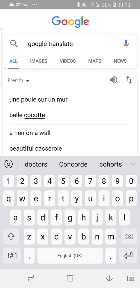 Google Translate Belle Cocotte
