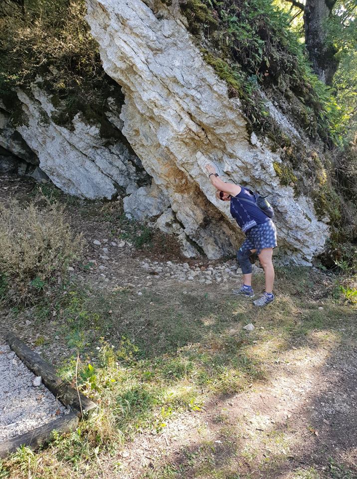 Sharon pushing the rock.jpg