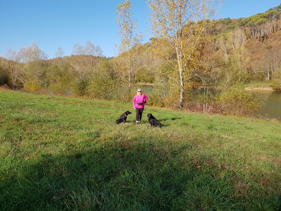 Sharon and doggos by lake.jpg
