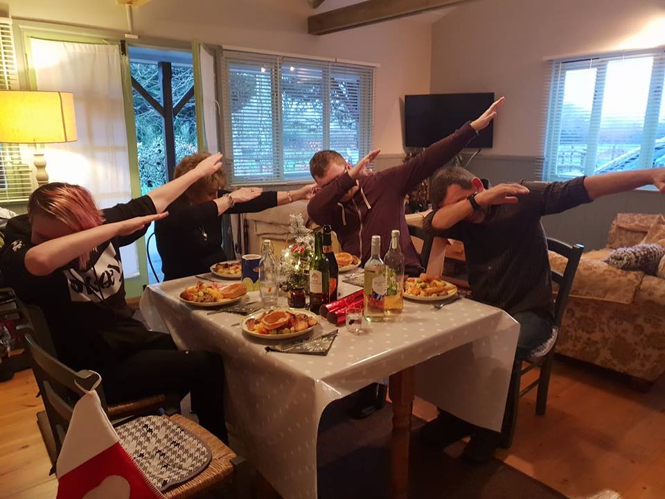 dabbing over the christmas dinner