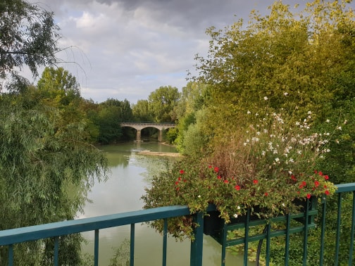 Lake with bridge at Fleurance