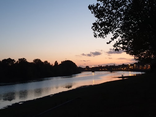 Sunset over the River Dordoge at Castillon-la-Bataille