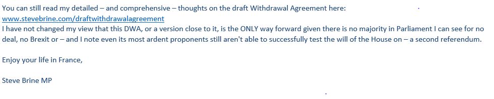 letter from Steve Brine