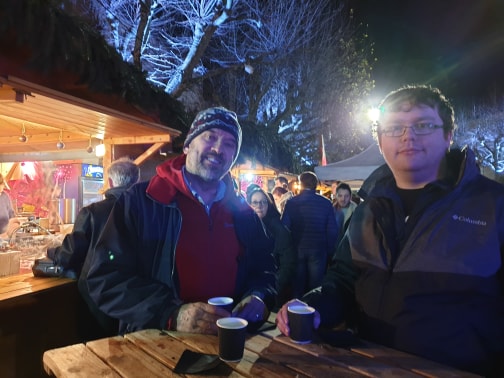 Martin and Ryan at the Vin Chaud