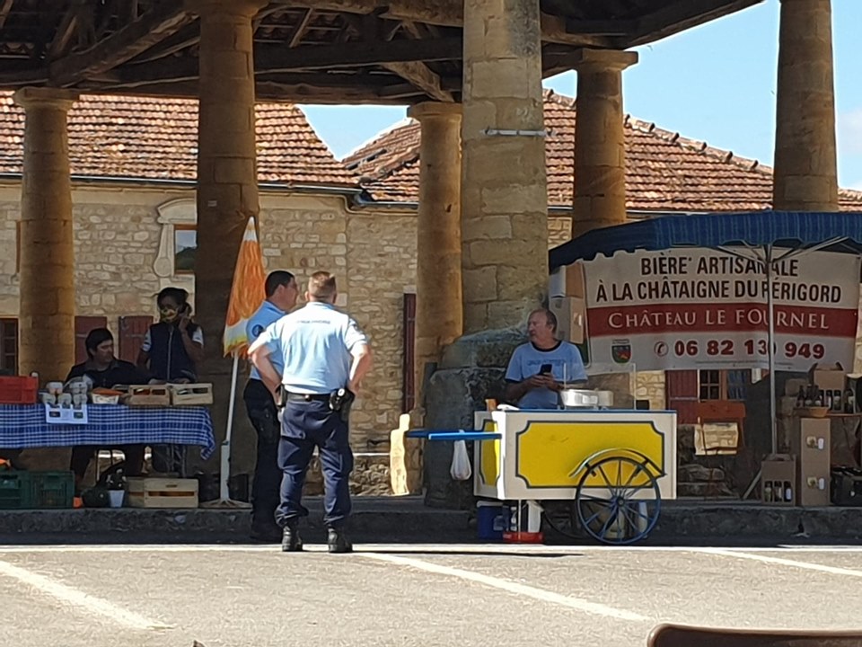 Gendarmes at the market